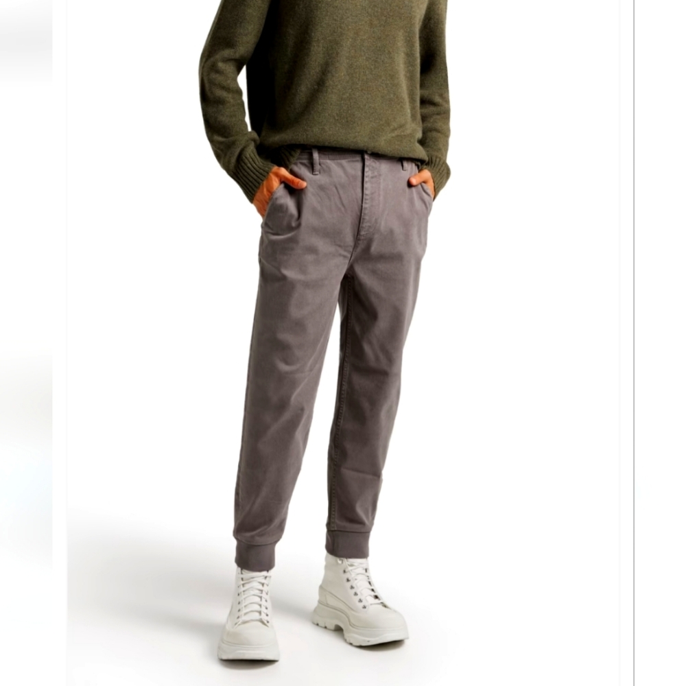 FRAME Jogger tapered faded Lyocell-blend twill pants Green Size 33